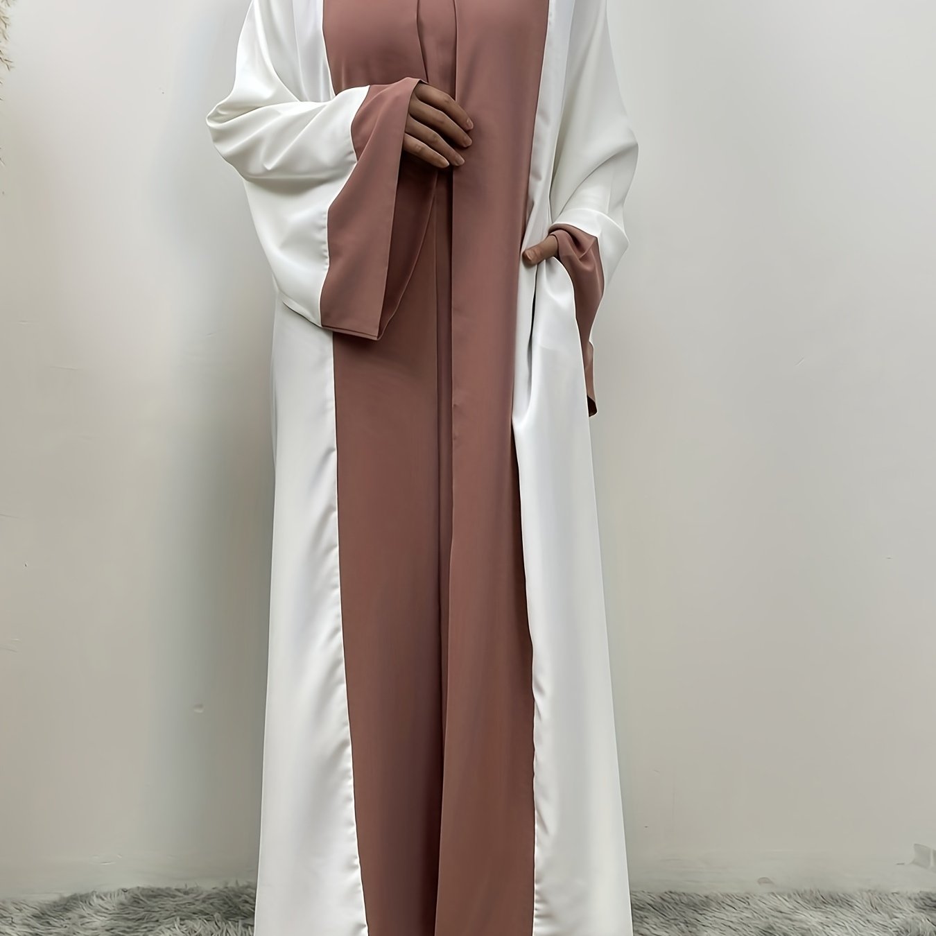 Elegant Faux Two - Piece Abaya - Ergosalah - Ergonomic padded prayer mat for knee support