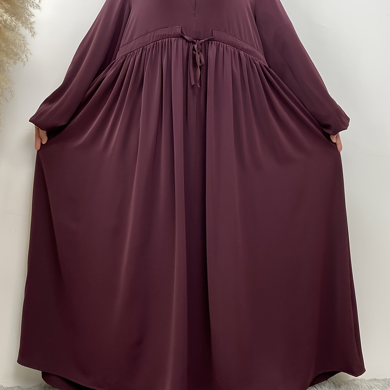 Elegant Long Sleeve Zipper Abaya - Ergosalah - Ergonomic padded prayer mat for knee support