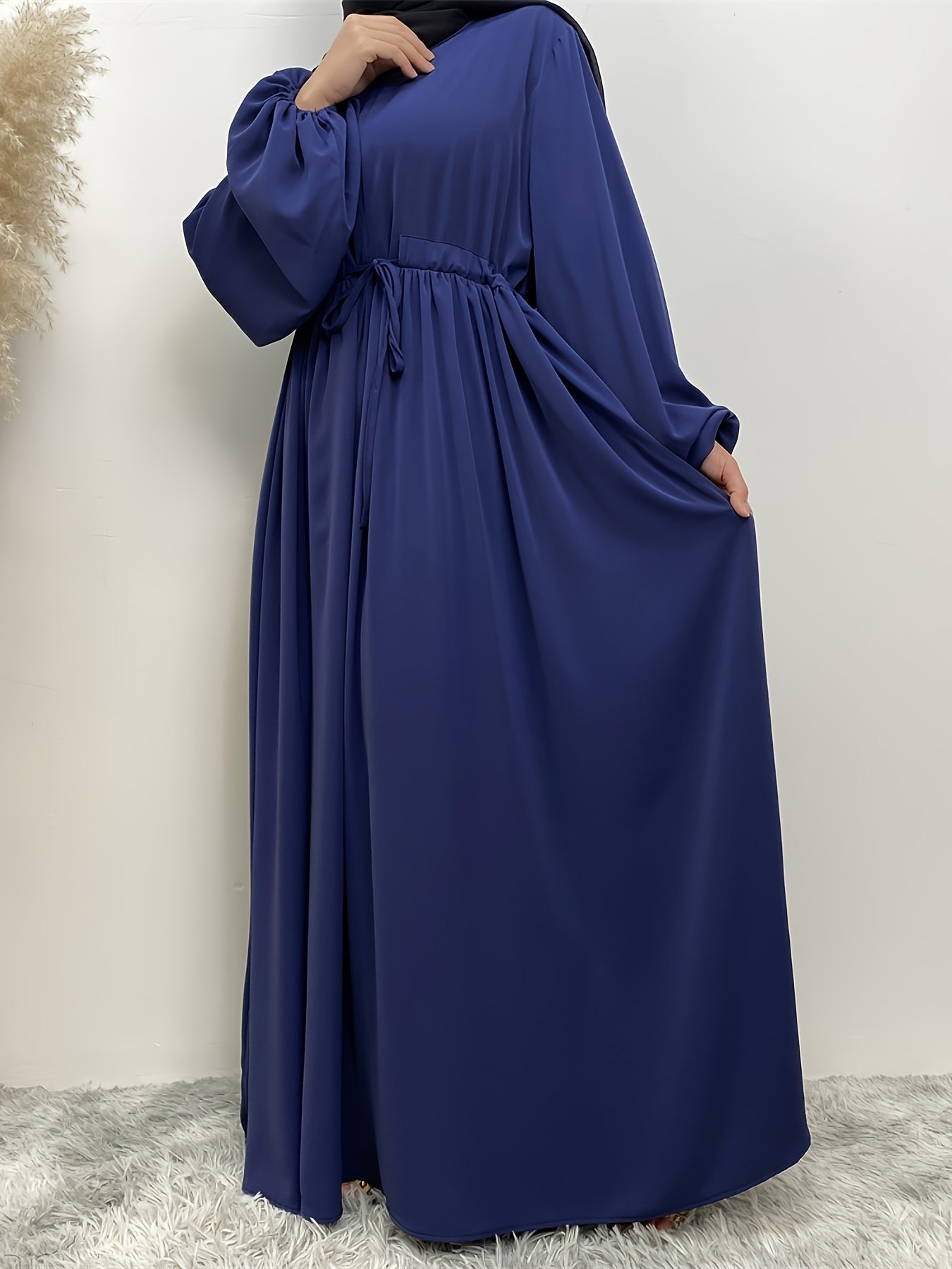 Elegant Long Sleeve Zipper Abaya - Ergosalah - Ergonomic padded prayer mat for knee support