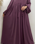 Elegant Long Sleeve Zipper Abaya - Ergosalah - Ergonomic padded prayer mat for knee support