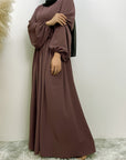 Elegant Long Sleeve Zipper Abaya - Ergosalah - Ergonomic padded prayer mat for knee support