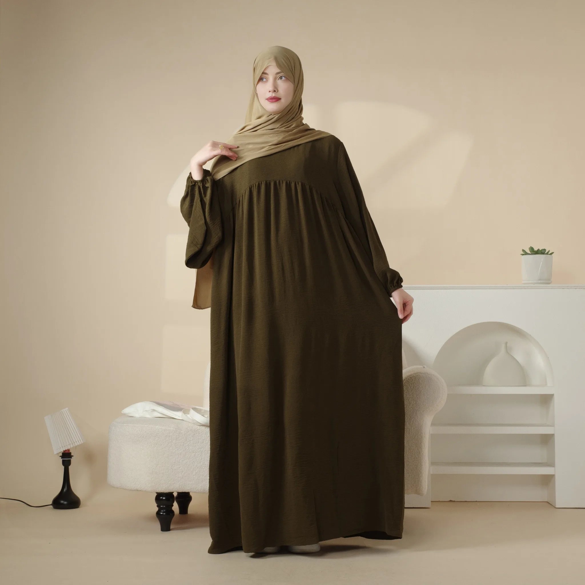 Everyday Wear Modest Long Sleeve Polyester Abaya - Ergosalah - Ergonomic padded prayer mat for knee support