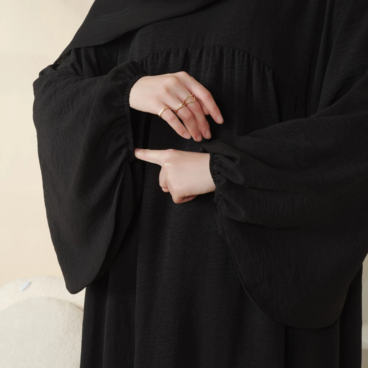 Everyday Wear Modest Long Sleeve Polyester Abaya - Ergosalah - Ergonomic padded prayer mat for knee support