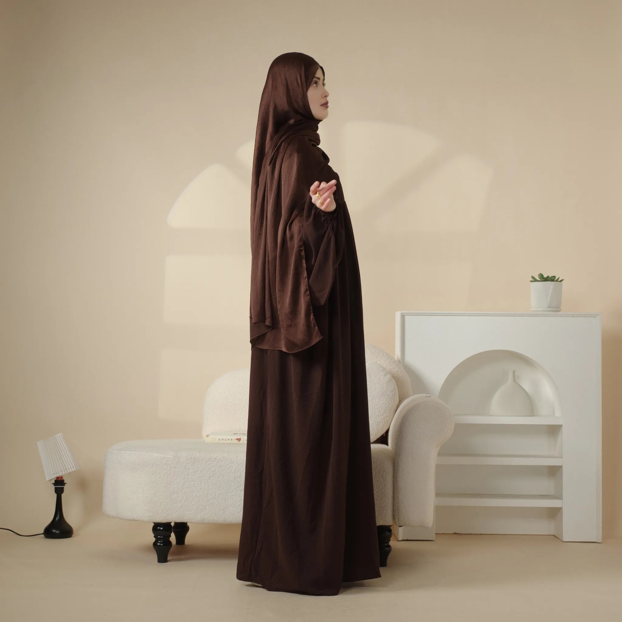 Everyday Wear Modest Long Sleeve Polyester Abaya - Ergosalah - Ergonomic padded prayer mat for knee support