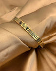 Keffiyeh Pattern Stainless Steel Cuff Bracelet Unisex - Ergosalah - Ergonomic padded prayer mat for knee support