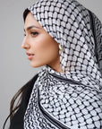 Keffiyeh Print Modal Hijab - Ergosalah - Ergonomic padded prayer mat for knee support