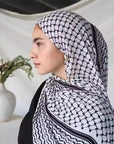 Keffiyeh Print Modal Hijab - Ergosalah - Ergonomic padded prayer mat for knee support