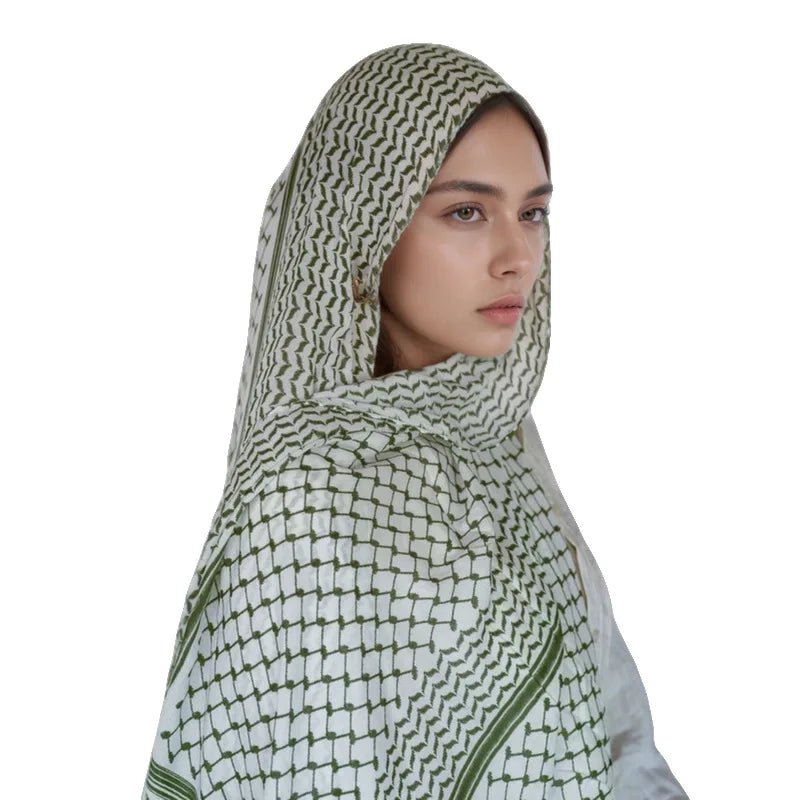Keffiyeh Print Modal Hijab - Ergosalah - Ergonomic padded prayer mat for knee support
