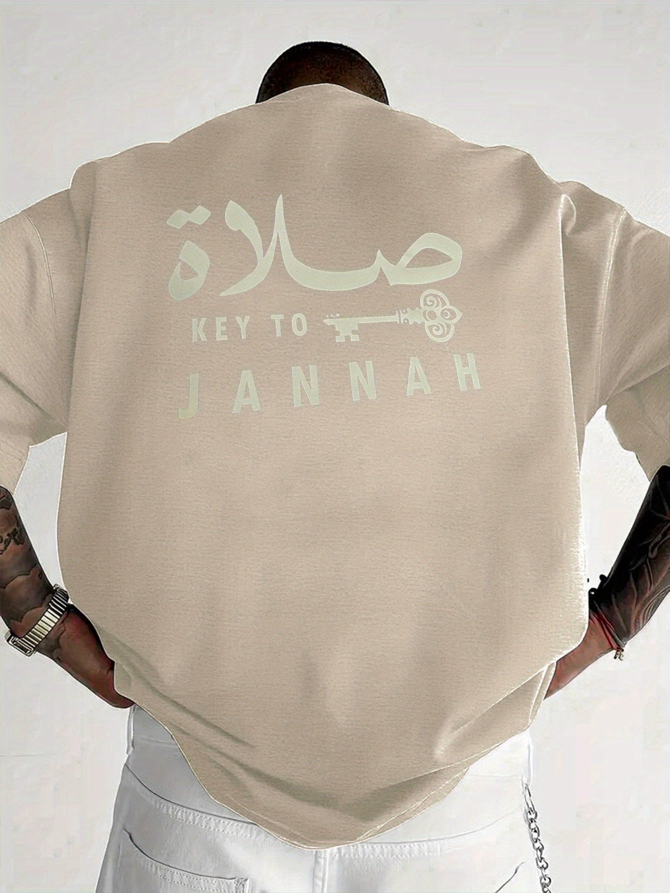 Men's Islamic Arabic Calligraphy T-Shirt - Royal Blue with Key to Design - Breathable Moisture - Wicking Fabric - Casual Everyday & Eid Prayer Shirt - Machine Washable Muslim Apparel, Muslim Dress, Religious Event Attire, Graphic Back Design, Comfortable Fi - Ergosalah - Ergonomic padded prayer mat for knee support