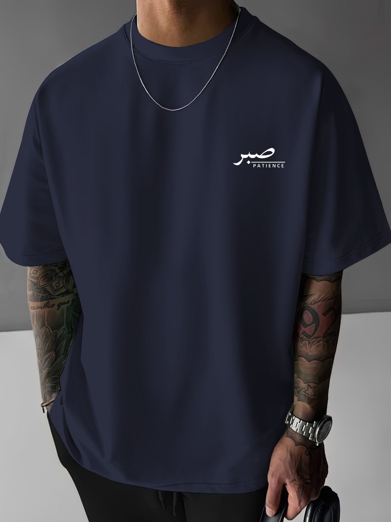 Men'S Summer Casual Round Neck T-Shirt with Islamic Arabic Calligraphy, 100% Polyester Fabric, Soft Ribbed Collar, Slightly Elastic, Multiple Colors, Perfect for Daily Wear and Trendy Outfits, Casual Summer Wear | Trendy Casual Style | Subtle Design - Ergosalah - Ergonomic padded prayer mat for knee support