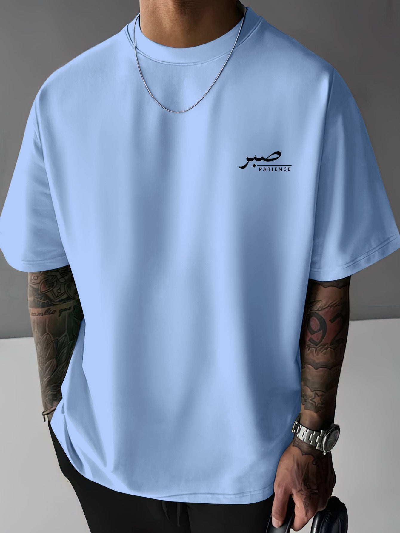 Men'S Summer Casual Round Neck T-Shirt with Islamic Arabic Calligraphy, 100% Polyester Fabric, Soft Ribbed Collar, Slightly Elastic, Multiple Colors, Perfect for Daily Wear and Trendy Outfits, Casual Summer Wear | Trendy Casual Style | Subtle Design - Ergosalah - Ergonomic padded prayer mat for knee support