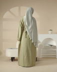 Modest 2 - Piece Linen Turkish Abaya Set - Ergosalah - Ergonomic padded prayer mat for knee support