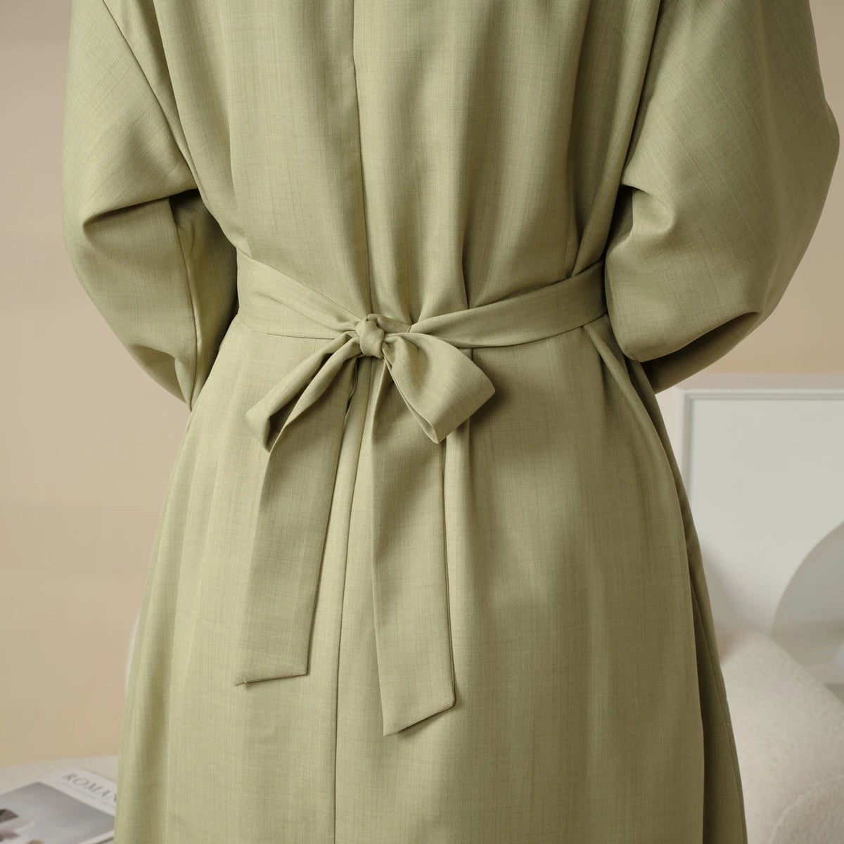 Modest 2 - Piece Linen Turkish Abaya Set - Ergosalah - Ergonomic padded prayer mat for knee support