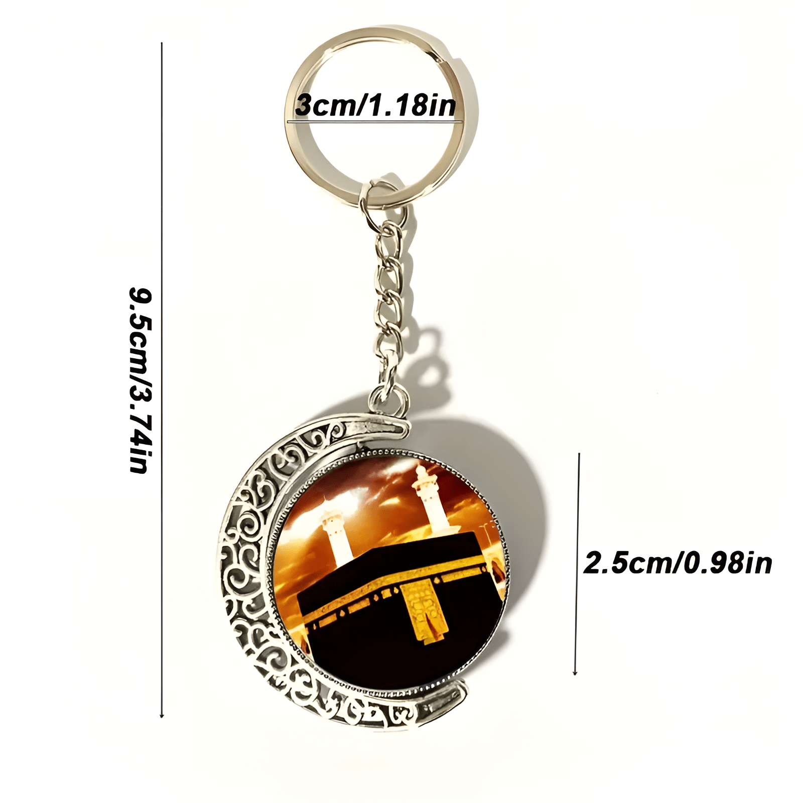 Moon Shaped Islamic Rotating Keychain - Ergosalah - Ergonomic padded prayer mat for knee support
