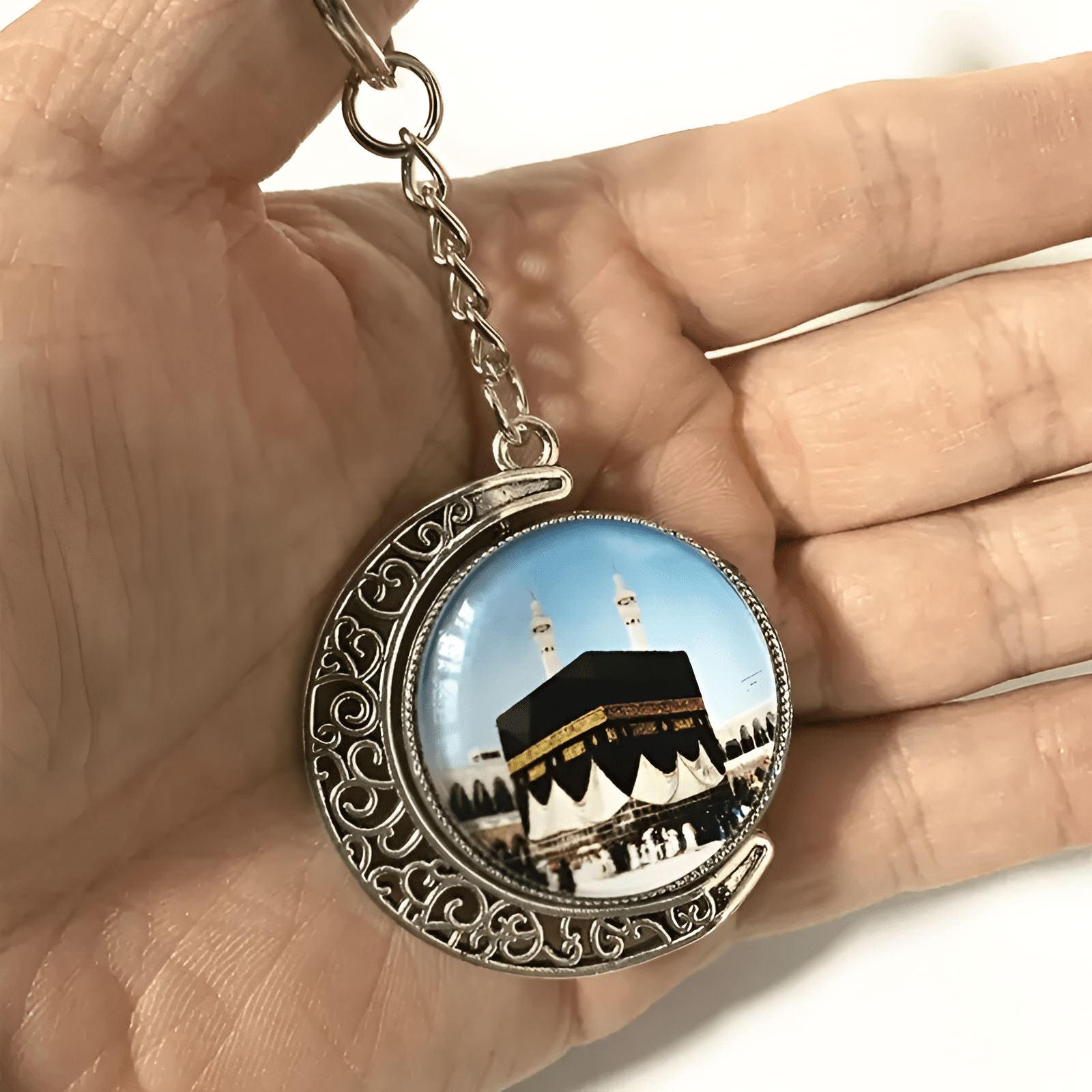 moon-shaped-islamic-rotating-keychain-ergonomic-padded-prayer-mat-for ...