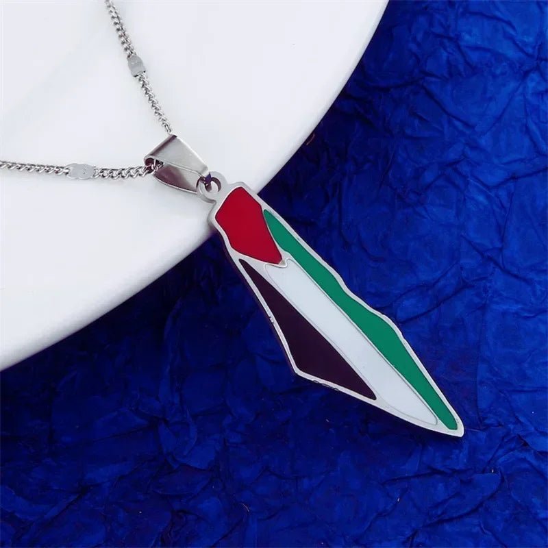 Palestine Heritage Map Necklace Unisex - Ergosalah - Ergonomic padded prayer mat for knee support