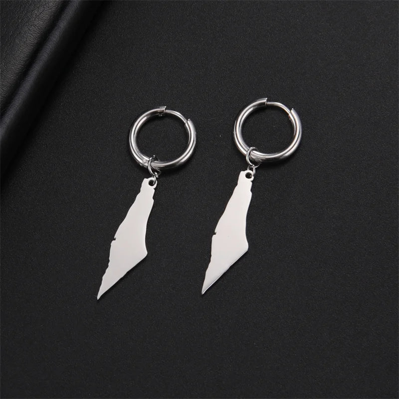 Palestine Map Earrings - Ergosalah - Ergonomic padded prayer mat for knee support