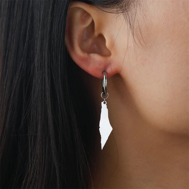 Palestine Map Earrings - Ergosalah - Ergonomic padded prayer mat for knee support