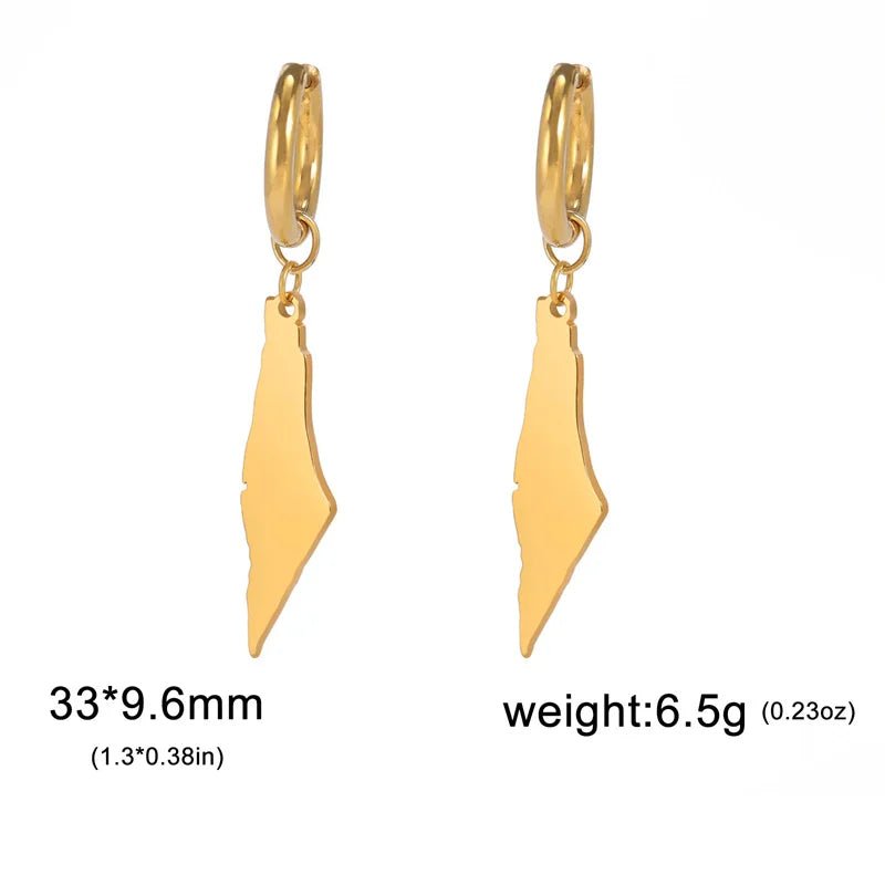 Palestine Map Earrings - Ergosalah - Ergonomic padded prayer mat for knee support