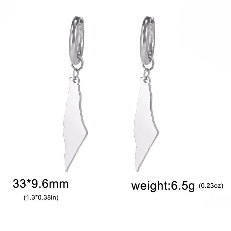 Palestine Map Earrings - Ergosalah - Ergonomic padded prayer mat for knee support