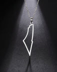 Palestine Map Necklace Stainless Steel Unisex - Ergosalah - Ergonomic padded prayer mat for knee support
