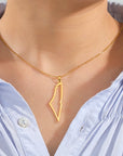 Palestine Map Necklace Stainless Steel Unisex - Ergosalah - Ergonomic padded prayer mat for knee support