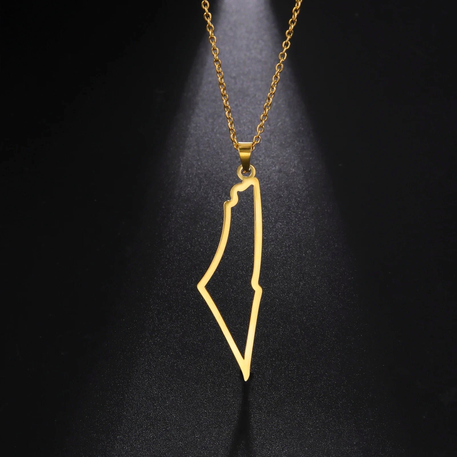 Palestine Map Necklace Stainless Steel Unisex - Ergosalah - Ergonomic padded prayer mat for knee support