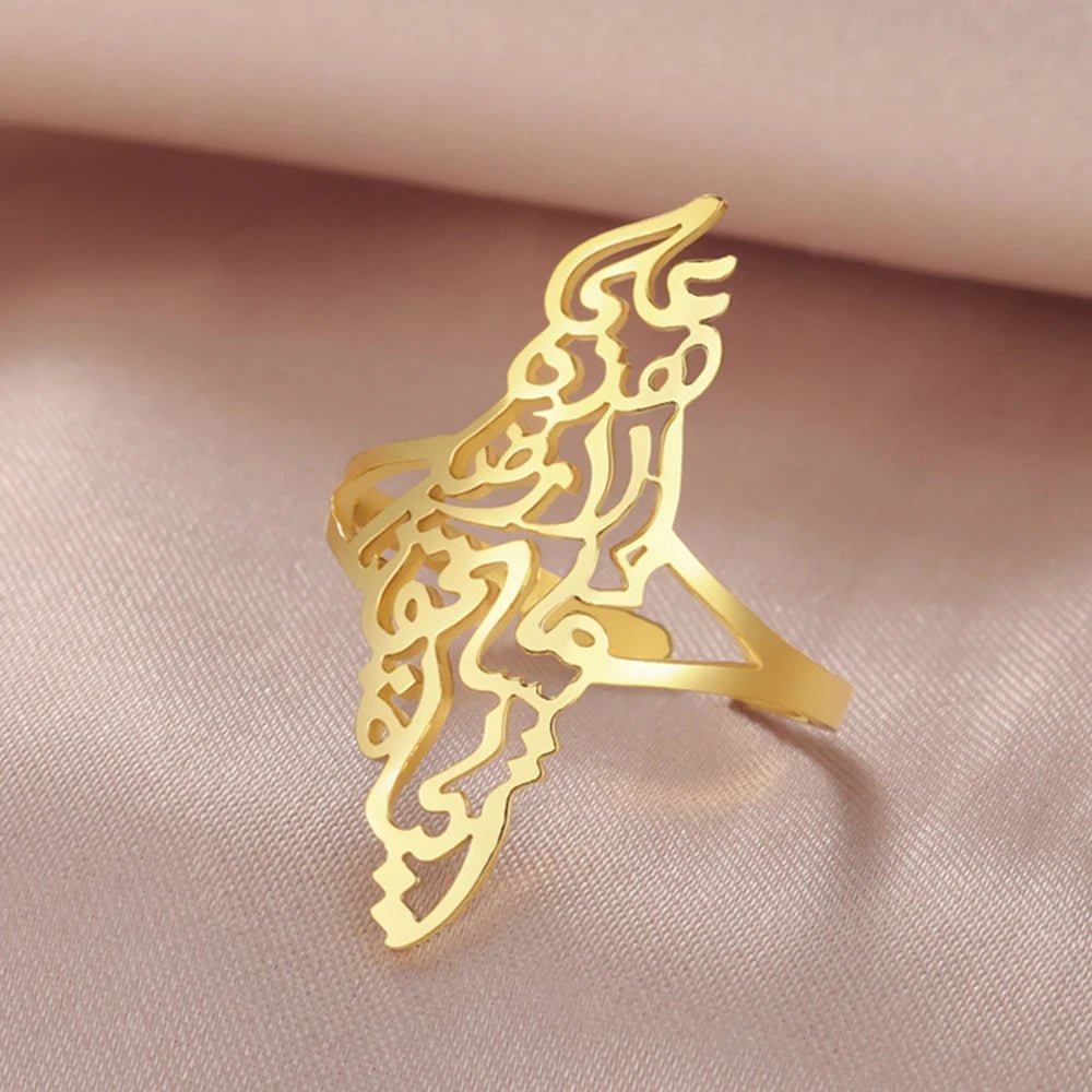 Palestine Map Ring - Ergosalah - Ergonomic padded prayer mat for knee support