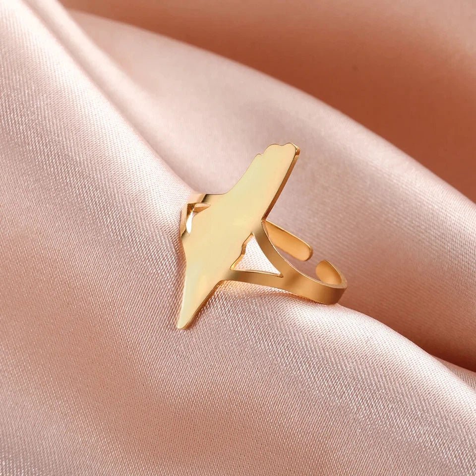 Palestine Solid Map Ring - Ergosalah - Ergonomic padded prayer mat for knee support