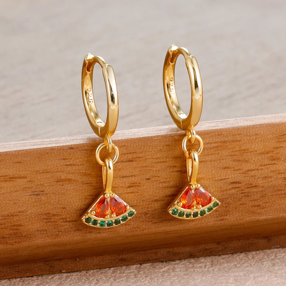 Palestine Watermelon Gold Earrings - Ergosalah - Ergonomic padded prayer mat for knee support