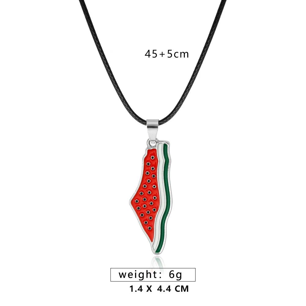 Palestine Watermelon Necklace Cord edition - Ergosalah - Ergonomic padded prayer mat for knee support