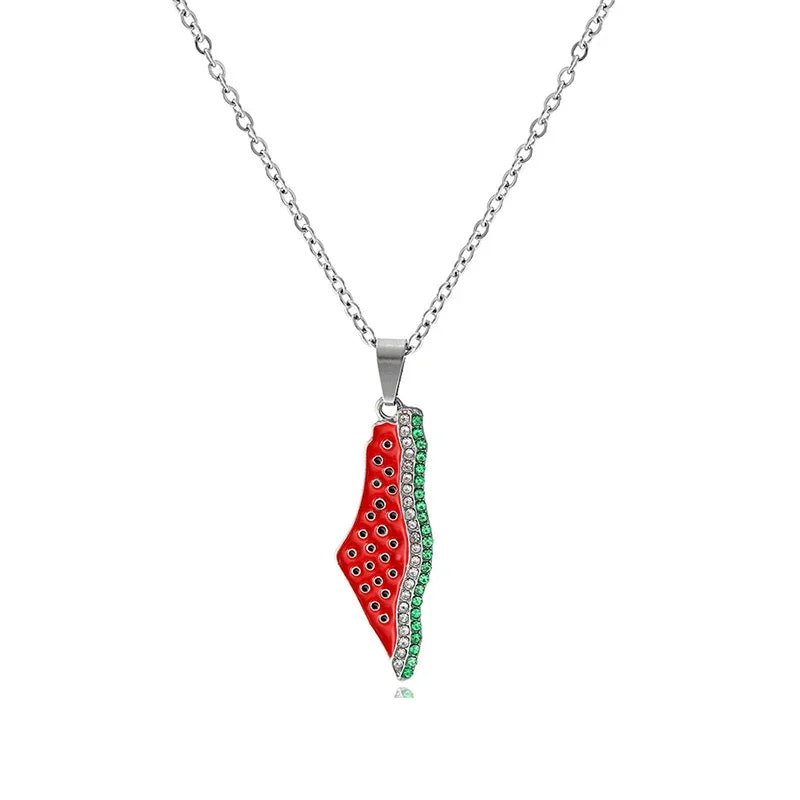 Palestine Watermelon Necklace - Ergosalah - Ergonomic padded prayer mat for knee support