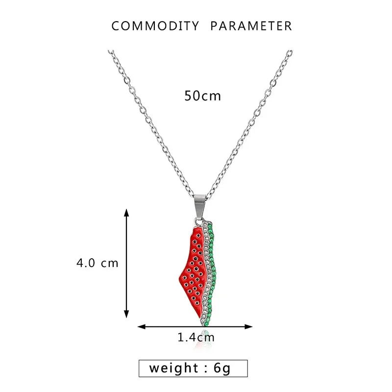 Palestine Watermelon Necklace - Ergosalah - Ergonomic padded prayer mat for knee support
