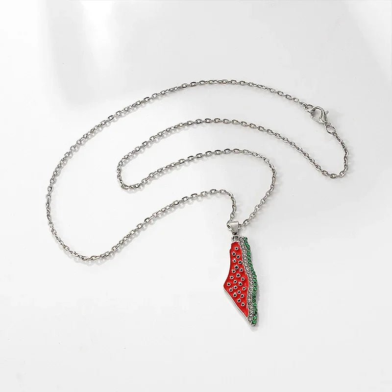 Palestine Watermelon Necklace - Ergosalah - Ergonomic padded prayer mat for knee support