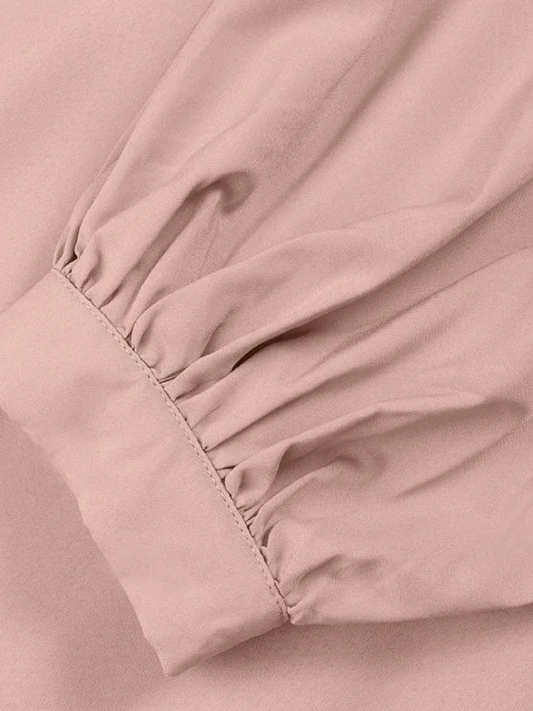 Puff Sleeve Belted Abaya - Ergosalah - Ergonomic padded prayer mat for knee support