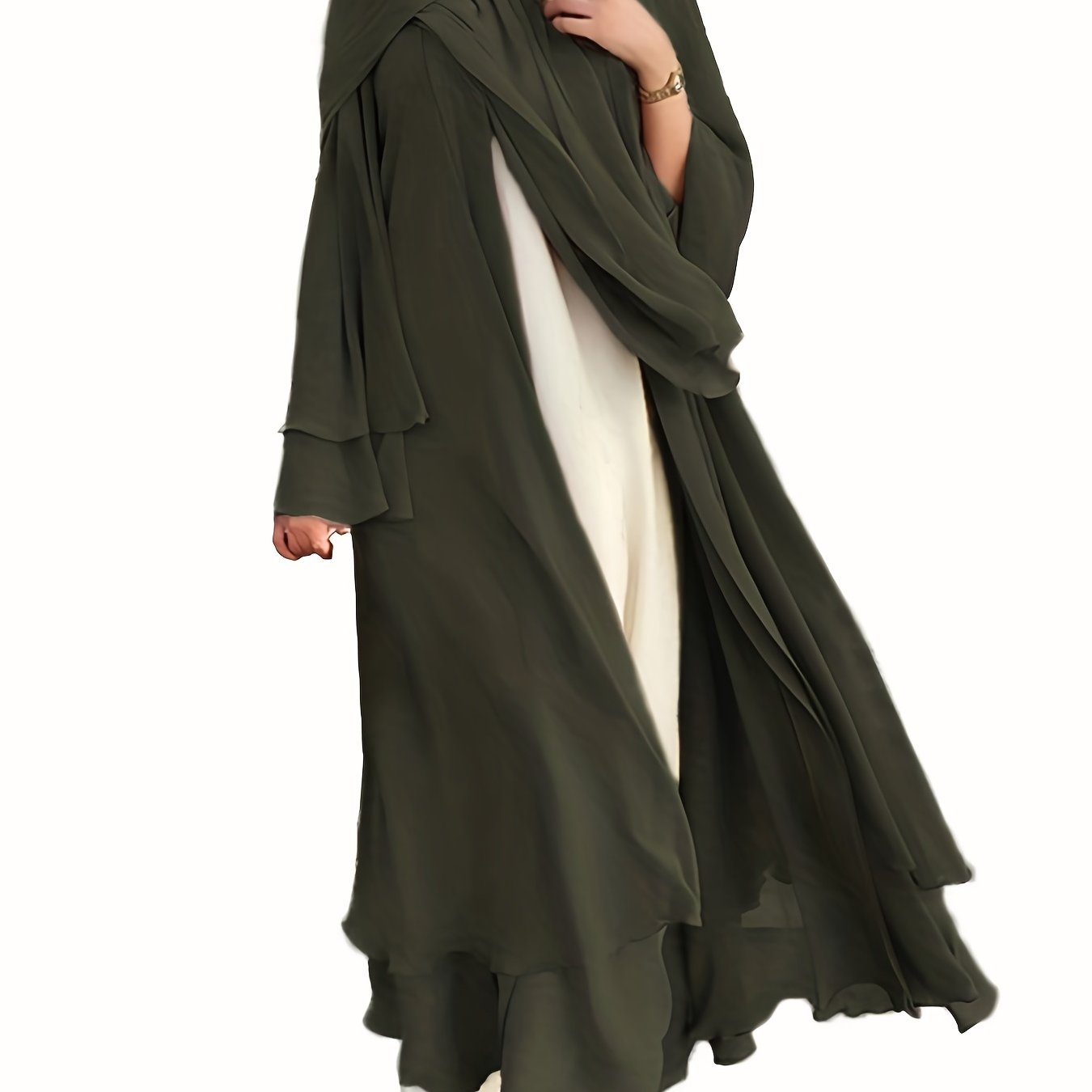 Sara - Chiffon Abaya (Without Hijab) - Ergosalah - Ergonomic padded prayer mat for knee support