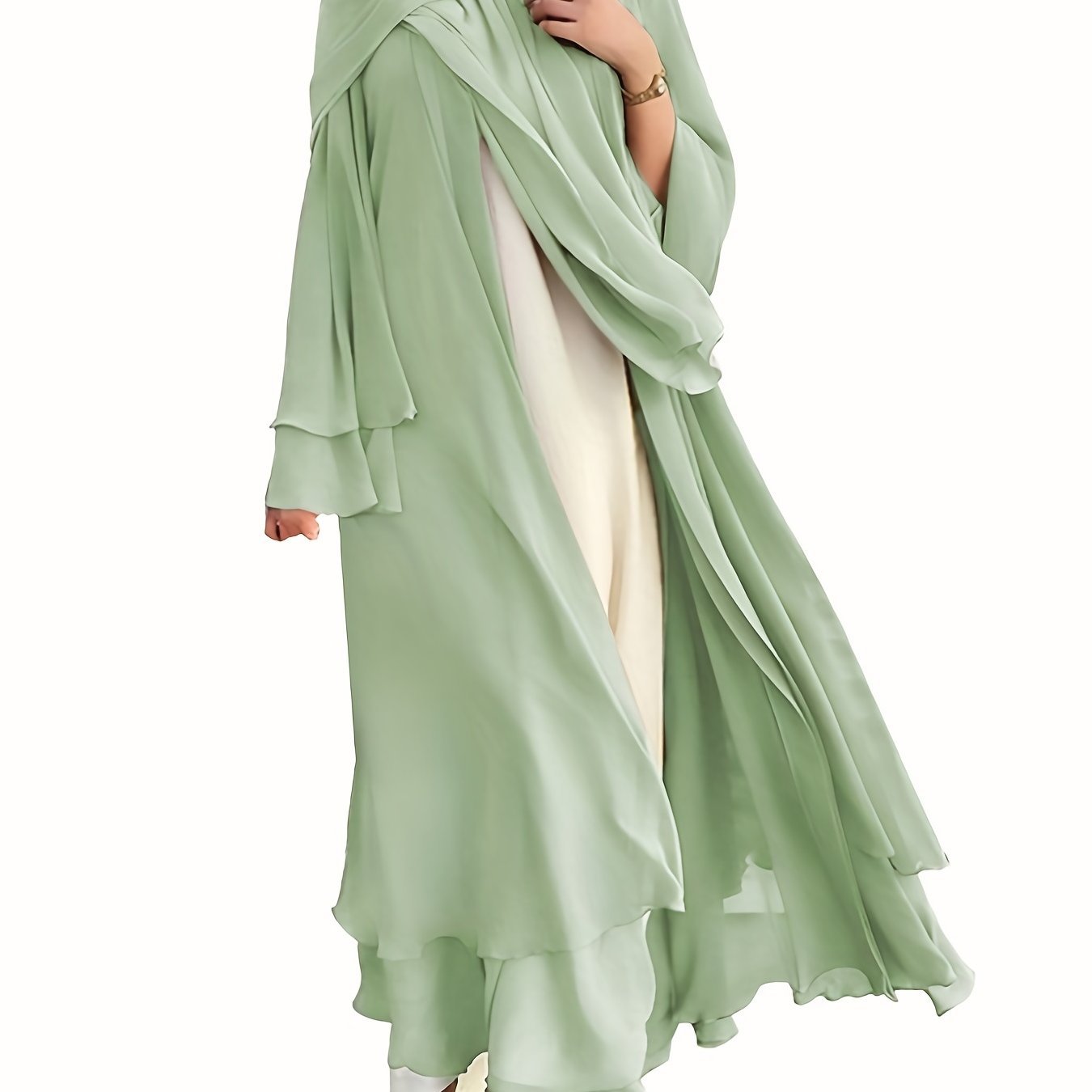 Sara - Chiffon Abaya (Without Hijab) - Ergosalah - Ergonomic padded prayer mat for knee support