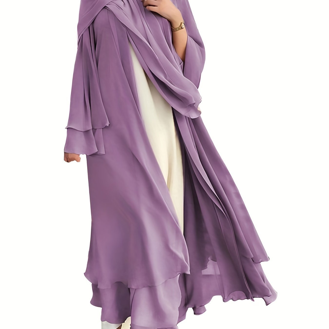 Sara - Chiffon Abaya (Without Hijab) - Ergosalah - Ergonomic padded prayer mat for knee support