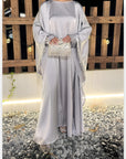 Satin Abaya Elegant Tassel Cape Dress - Ergosalah - Ergonomic padded prayer mat for knee support