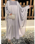 Satin Abaya Elegant Tassel Cape Dress - Ergosalah - Ergonomic padded prayer mat for knee support