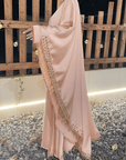 Satin Abaya Elegant Tassel Cape Dress - Ergosalah - Ergonomic padded prayer mat for knee support