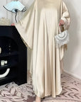 Satin Abaya Elegant Tassel Cape Dress - Ergosalah - Ergonomic padded prayer mat for knee support