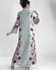 Siham - Waldorf Satin Dress with V - Neck & Belt - Ergosalah - Ergonomic padded prayer mat for knee support
