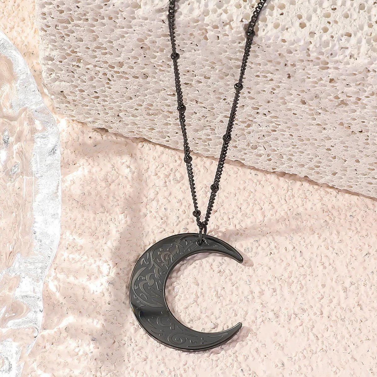 Stainless Steel Moon Pendant Necklace - Ergosalah - Ergonomic padded prayer mat for knee support