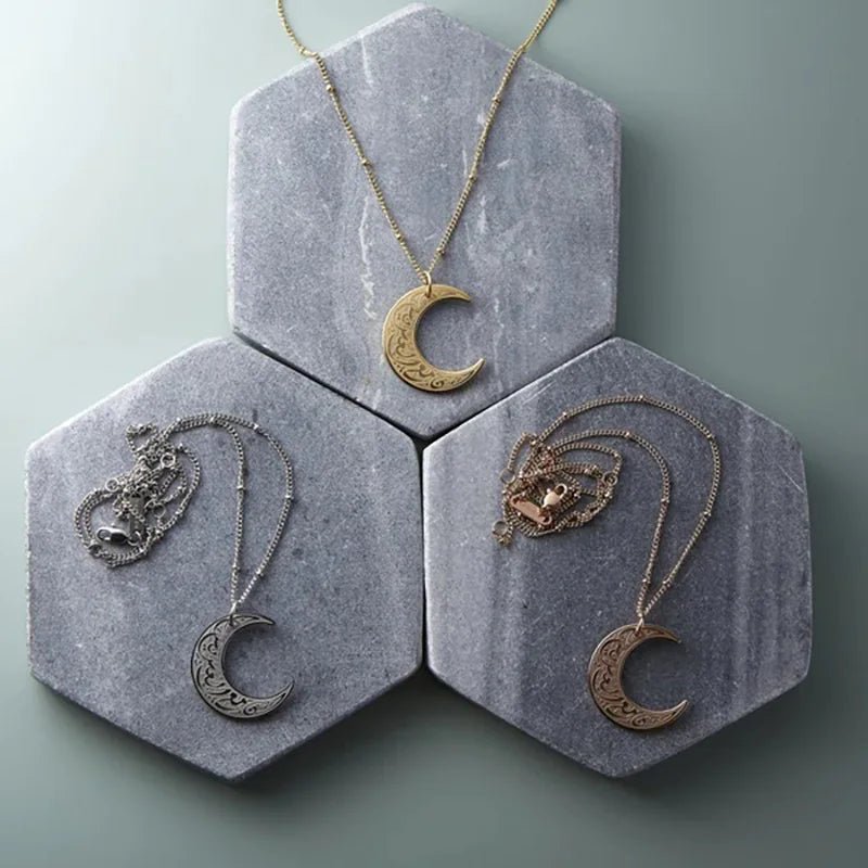 Stainless Steel Moon Pendant Necklace - Ergosalah - Ergonomic padded prayer mat for knee support