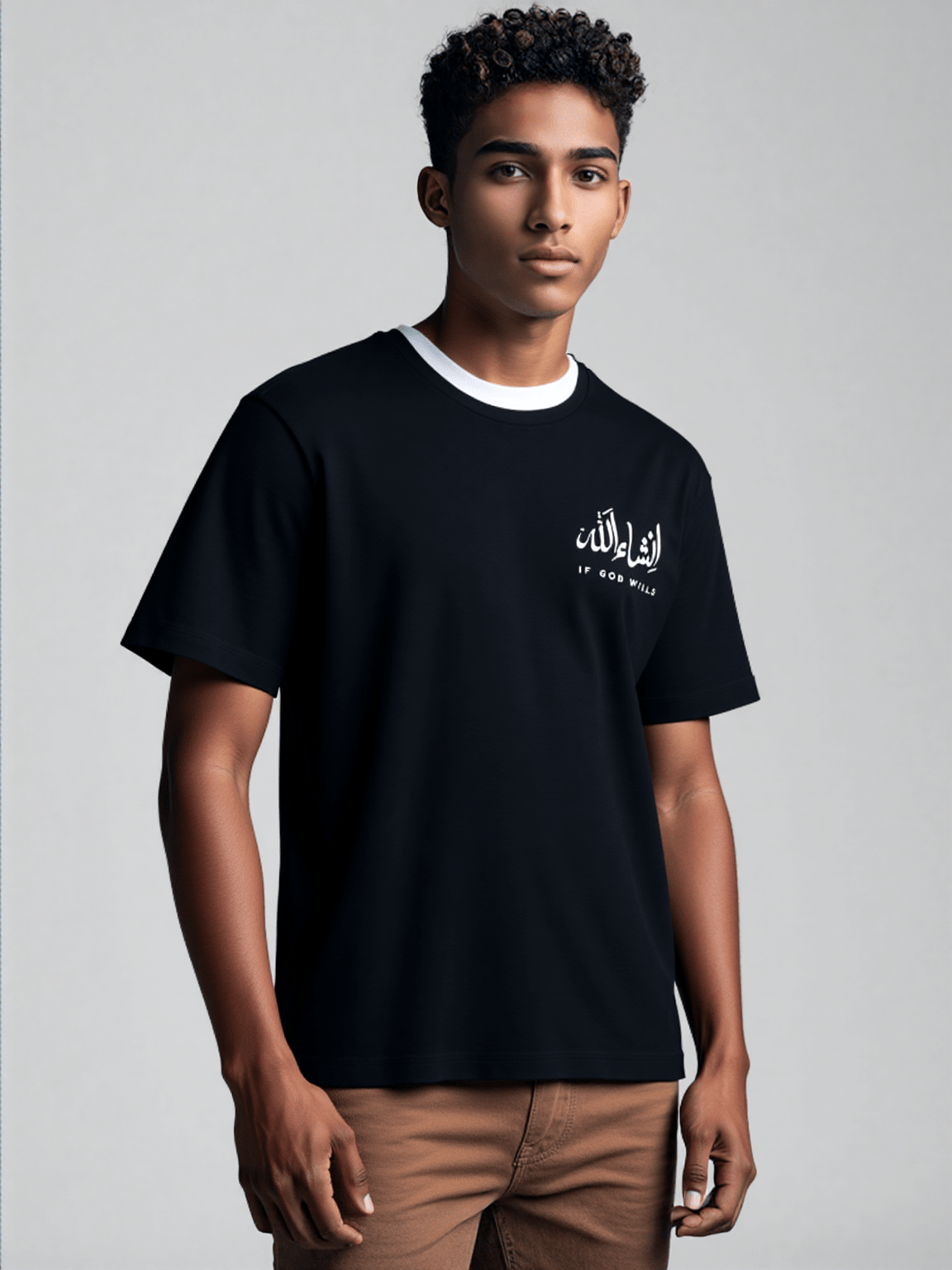 T-shirt Unisex | Insha allah | Front and back - Ergosalah - Ergonomic padded prayer mat for knee support