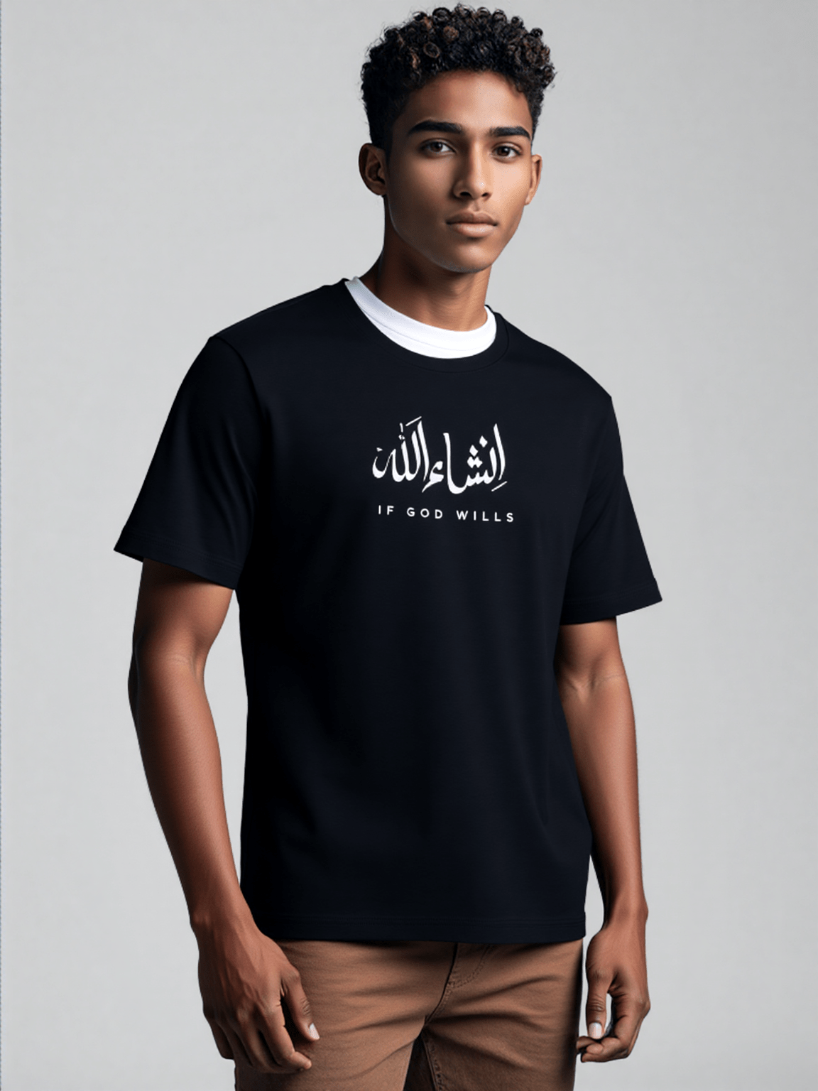 T-shirt Unisex | Insha allah | Front - Ergosalah - Ergonomic padded prayer mat for knee support