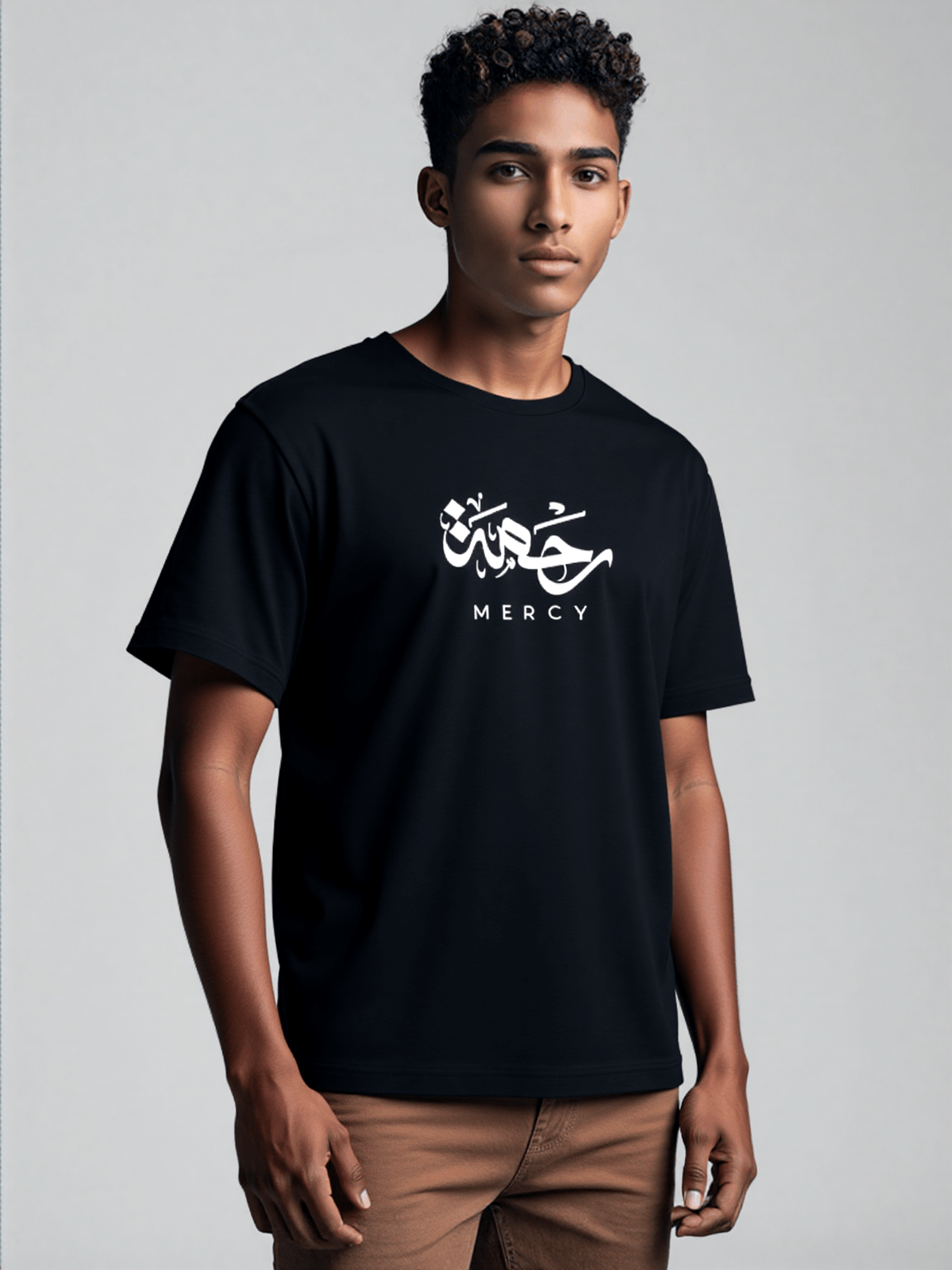 T-shirt Unisex | Rahma Mercy | Front - Ergosalah - Ergonomic padded prayer mat for knee support