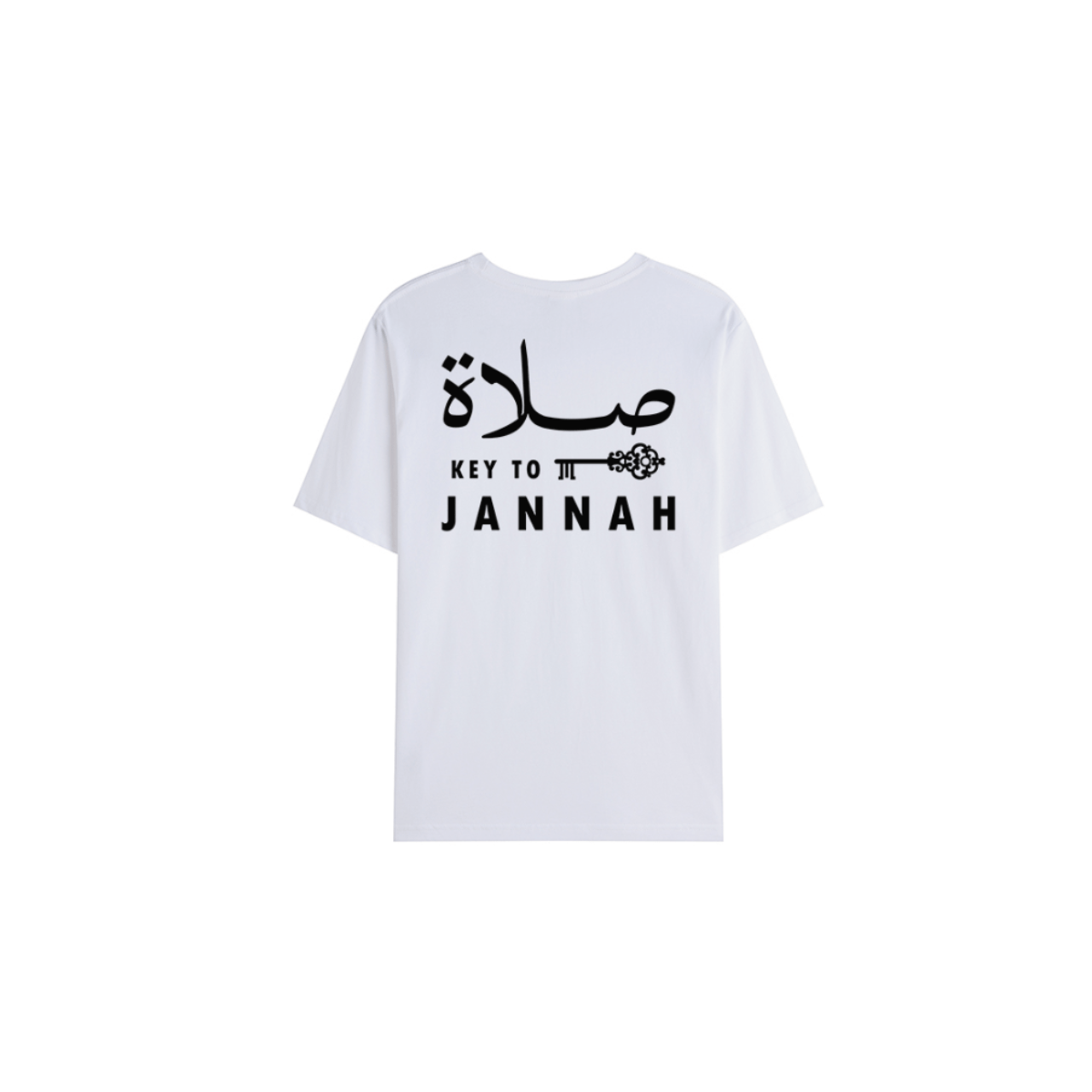 T-shirt Unisex | Salah – Key to Jannah | Back - Ergosalah - Ergonomic padded prayer mat for knee support