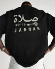 T-shirt Unisex | Salah – Key to Jannah | Back | Oversized - Ergosalah - Ergonomic padded prayer mat for knee support